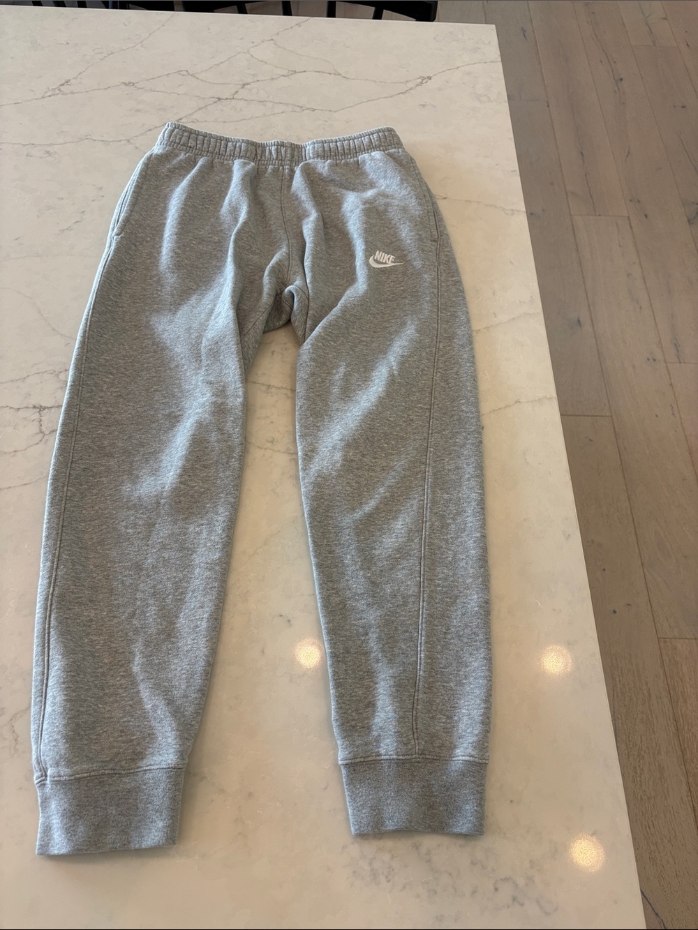 Nike Kids Gray Sweatpants with White Swoosh